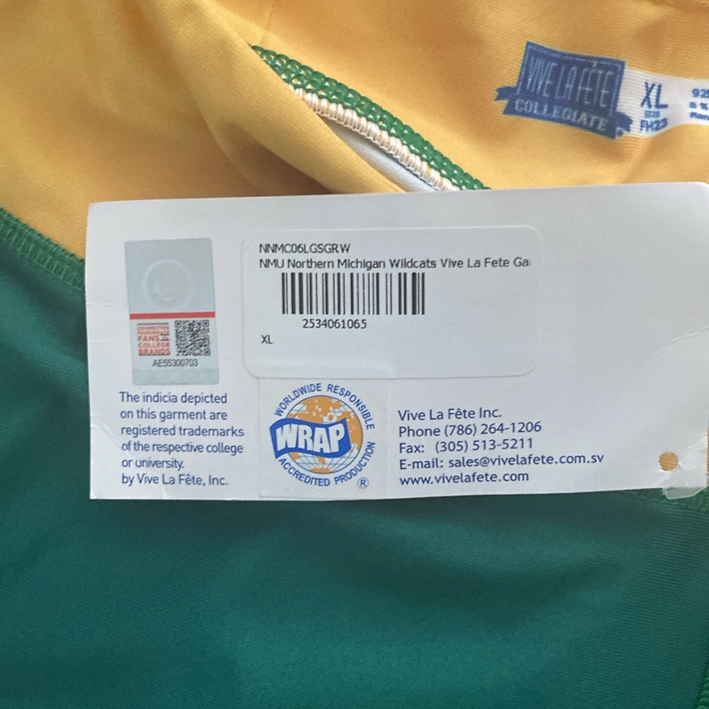 Vive La Fete NWT Northern Michigan Wildcats  XL  collegiate - Picture 5 of 6